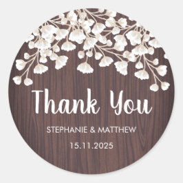 ウッド素朴バビーズブレスフローラサンキュー結婚ズ ラウンドシール
