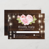 ウッド素朴バラ結婚ズ 出欠カード (正面/裏面)