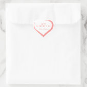 ウッド素朴バレンタインデーピンクハート名 ハートシール (バッグ)