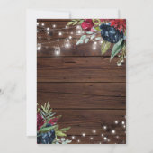 ウッド素朴バーガンディフローラライツダイナー 招待状 (裏面)