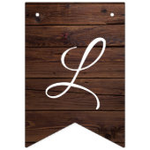 ウッド素朴バーガンディフローララ結婚イト バンティングフラッグ (第2の旗)