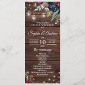 ウッド素朴バーガンディフローララ結婚イト プログラム (正面)