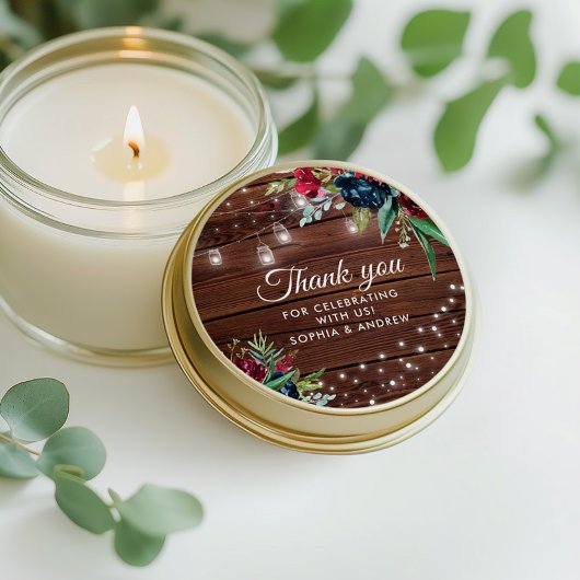 ウッド素朴バーガンディフローララ結婚イト ラウンドシール