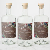 ウッド素朴バーガンディフローララ結婚イト リキュールボトルラベル (ボトル)