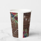 ウッド素朴バーガンディフローララ結婚イト 紙コップ (右)