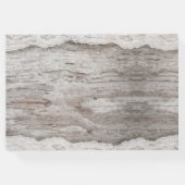 ウッド素朴バーラップレースフローラ結婚ズゲストブック ゲストブック (裏面)