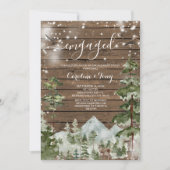 ウッド素朴パインツリーフォレスト婚約パーティ 招待状 (正面)