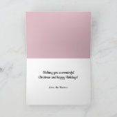 ウッド素朴パステルピンク写真クリスマス シーズンカード (内部)