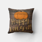 ウッド素朴パンプキンハロウィンハッピー秋ヤール クッション (裏面)