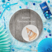 ウッド素朴パンプキンパイハッピー感謝祭 ペーパープレート (パーティー)