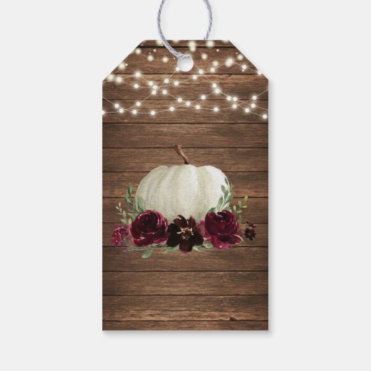ウッド素朴パンプキンブライダルシャワーメッセージカード ギフトタグ (裏面)
