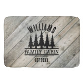 ウッド素朴パーソナライズされたファミリーキャビン名Est バスマット (正面)