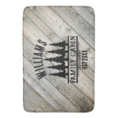 ウッド素朴パーソナライズされたファミリーキャビン名Est バスマット (正面縦)