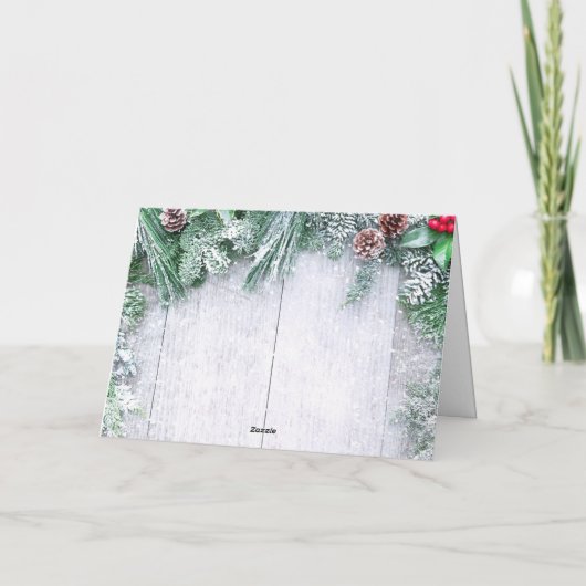 ウッド素朴パーソナライズされたホリ企業のデーカード サンキューカード (裏面)