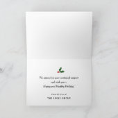 ウッド素朴パーソナライズされたホリ企業のデーカード サンキューカード (内部)