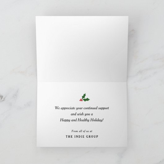 ウッド素朴パーソナライズされたホリ企業のデーカード サンキューカード (内部)