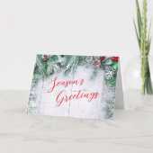 ウッド素朴パーソナライズされたホリ企業のデーカード サンキューカード (正面)