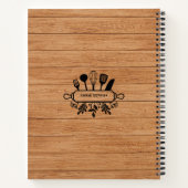 ウッド素朴パーソナライズされた料理ファミリーレシピ ノートブック (裏面)