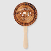 ウッド素朴パーソナライズされた結婚式 プログラムハンドファン ハンドファン (正面)