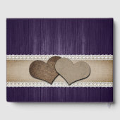 ウッド素朴パープルサンフラワー結婚ズゲストブック ゲストブック (裏面)