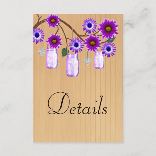 ウッド素朴パープルフローラメーソンジャース詳細 エンクロージャーカード (正面)