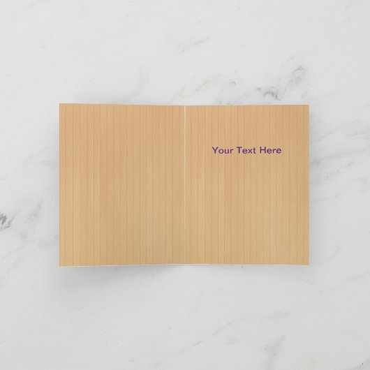 ウッド素朴パープルフローラ蝶ありがとう カード (内部)