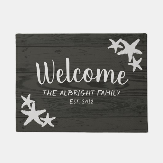 ウッド素朴ヒトベルーガググレー ドアマット (正面)