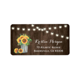 ウッド素朴ヒマワリのメイスンジャイルライツ結婚 ラベル