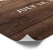 ウッド素朴ヒマワリBurgundy Jarウェルカムサイン ポスター (角)