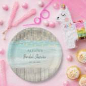 ウッド素朴ビーチストリングライトブライダルシャワー ペーパープレート (パーティー)