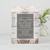 ウッド素朴ビーチパームツリーウェディング招待 招待状 (スタンド正面)