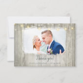 ウッド素朴ビーチ結婚式写真ありがとう サンキューカード (正面)