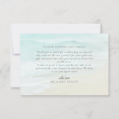 ウッド素朴ビーチ結婚式写真ありがとう サンキューカード (裏面)