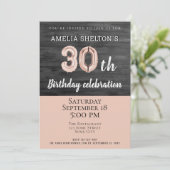ウッド素朴ピンクバルーン30歳の誕生日パーティー 招待状 (スタンド正面)
