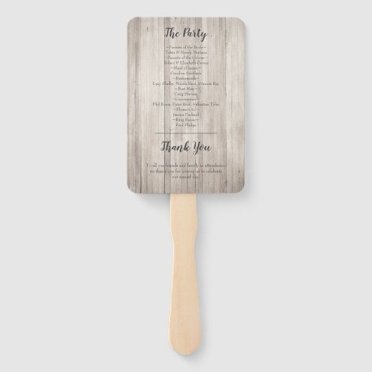 ウッド素朴ピンクフローラメイスンジャー結婚ズ ハンドファン (裏面)