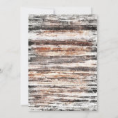 ウッド素朴ピンクフローラ幾何学的ブライダルハイティー 招待状 (裏面)