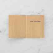 ウッド素朴ピンクフローラ蝶サンキューカード カード (内部)