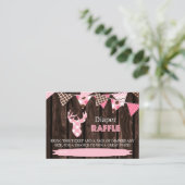 ウッド素朴ピンクプライド鹿おむつラッフルチケット エンクロージャーカード (スタンド正面)