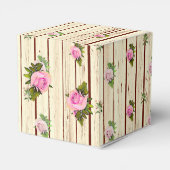 ウッド素朴ピンクローズストライプのフローラお願いボックス フェイバーボックス (裏面サイド)