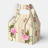 ウッド素朴ピンクローズストライプのフローラお願いボックス フェイバーボックス (裏面サイド)