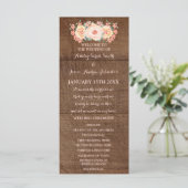 ウッド素朴ピーチフローラ結婚式 プログラム (スタンド正面)