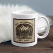 ウッド素朴ファミリーキャビンホームブラウンネームキープサケ コーヒーマグカップ