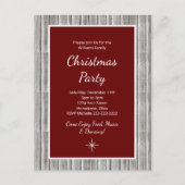 ウッド素朴ファミリークリスマスパーティー インビテーションポストカード (正面)