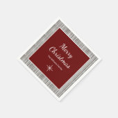 ウッド素朴ファミリーシンプルクリスマスパーティー スタンダードカクテルナプキン (角)