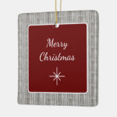 ウッド素朴ファミリーシンプルクリスマス セラミックオーナメント (左)