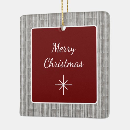 ウッド素朴ファミリーシンプルクリスマス セラミックオーナメント (左)