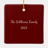 ウッド素朴ファミリーシンプルクリスマス セラミックオーナメント (裏面)