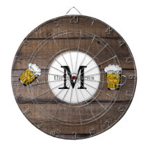 ウッド素朴ファミリーネームモノグラムのビール