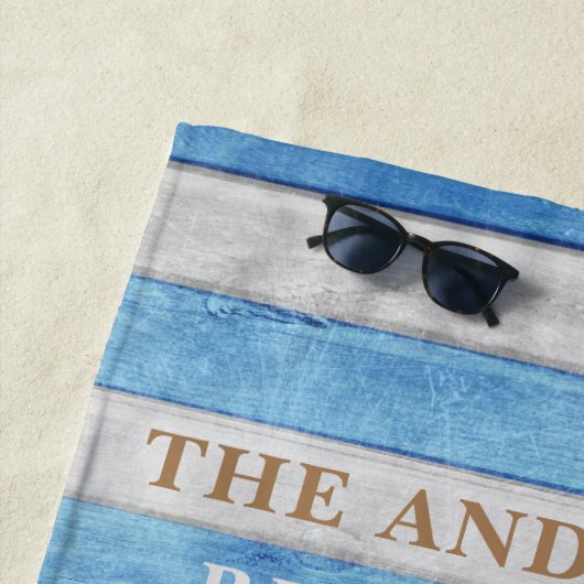 ウッド素朴ファミリービーチハウス航海のストライプ ビーチタオル (インサイチュ)