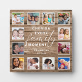 ウッド素朴ファミリーメモリーズ引用文12フォトコラージュ フォトプラーク (正面)